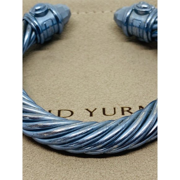 David Yurman Limited Edition Light Blue Aluminum Renaissance Bracelet 10mm 6.5” - Picture 3 of 12